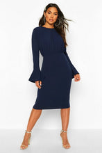 Load image into Gallery viewer, Frill Sleeve Midi Dress
