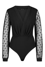 Load image into Gallery viewer, Polka Dot Mesh Sleeve Bodysuit
