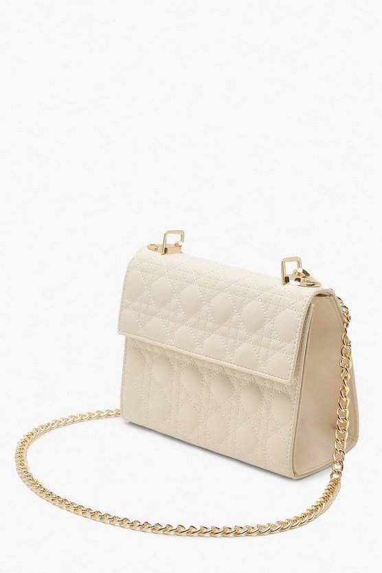 Geo Quilted Cross Body Bag & Chain