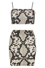Load image into Gallery viewer, Snake Print Square Neck Top and Mini Skirt Co-ord
