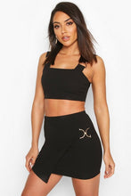 Load image into Gallery viewer, Buckle Detail Crop Top - Mini Skirt Co-ord
