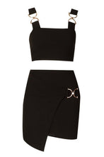 Load image into Gallery viewer, Buckle Detail Crop Top - Mini Skirt Co-ord
