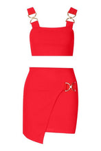 Load image into Gallery viewer, Buckle Detail Crop Top - Mini Skirt Co-ord
