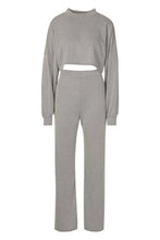 Load image into Gallery viewer, Cropped Slouchy Rib Top &amp; Trouser Co-ord
