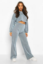 Load image into Gallery viewer, Cropped Slouchy Rib Top &amp; Trouser Co-ord
