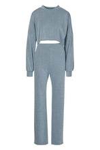 Load image into Gallery viewer, Cropped Slouchy Rib Top &amp; Trouser Co-ord
