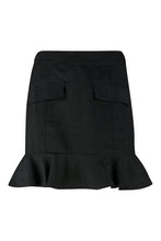 Load image into Gallery viewer, Suedette Pocket Ruffle Hem Mini Skirt
