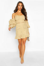 Load image into Gallery viewer, Suedette Pocket Ruffle Hem Mini Skirt
