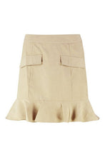 Load image into Gallery viewer, Suedette Pocket Ruffle Hem Mini Skirt
