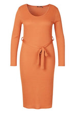 Load image into Gallery viewer, Recycled Tie Waist Rib Midi Dress
