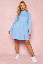 Load image into Gallery viewer, Recycled Rib Roll Neck Smock Dress
