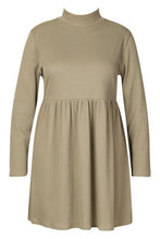 Load image into Gallery viewer, Recycled Rib Roll Neck Smock Dress
