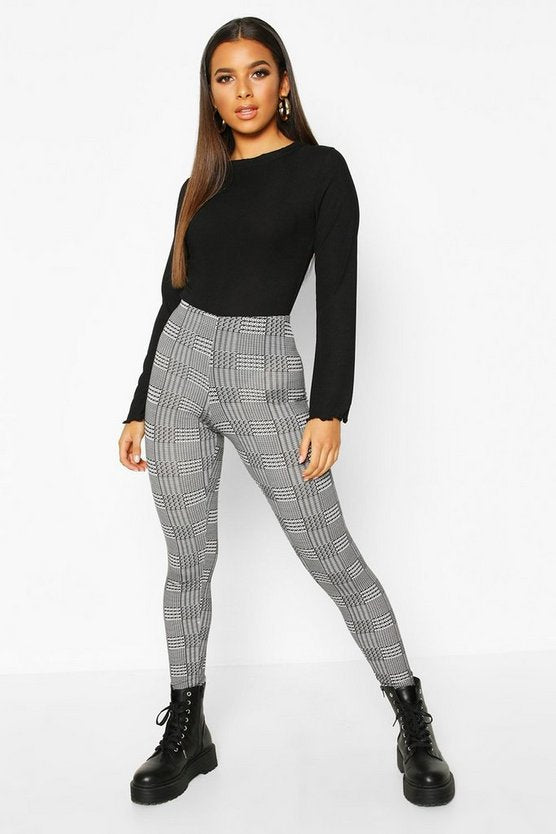 Mini Dogtooth Check Basic Jersey Leggings