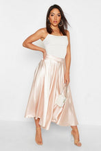 Load image into Gallery viewer, Satin Full Midi Skirt
