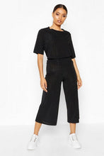 Load image into Gallery viewer, Slinkly Rib T Shirt and Culotte Co Ord
