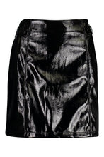 Load image into Gallery viewer, Vinyl Button Detail Mini A Line Skirt
