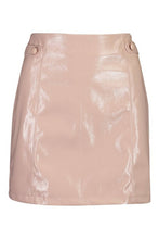 Load image into Gallery viewer, Vinyl Button Detail Mini A Line Skirt
