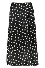 Load image into Gallery viewer, Jacquard Satin Polka Dot Slip Midi Skirt
