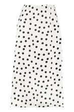 Load image into Gallery viewer, Jacquard Satin Polka Dot Slip Midi Skirt
