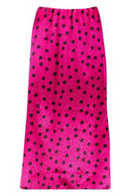 Load image into Gallery viewer, Jacquard Satin Polka Dot Slip Midi Skirt
