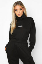 Load image into Gallery viewer, Slogan Detail High Neck Crop Sweat
