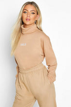 Load image into Gallery viewer, Slogan Detail High Neck Crop Sweat
