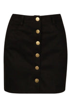 Load image into Gallery viewer, Suedette Button Front A Line Mini Skirt
