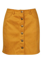 Load image into Gallery viewer, Suedette Button Front A Line Mini Skirt
