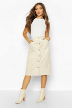 Load image into Gallery viewer, Button Down Cord Midi Skirt
