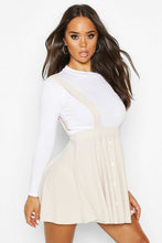 Load image into Gallery viewer, Button Ribbed Pinafore Skirt
