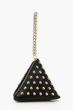 Load image into Gallery viewer, Triangle Stud &amp; Chain Handle Clutch Bag
