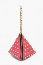 Load image into Gallery viewer, Triangle Stud &amp; Chain Handle Clutch Bag

