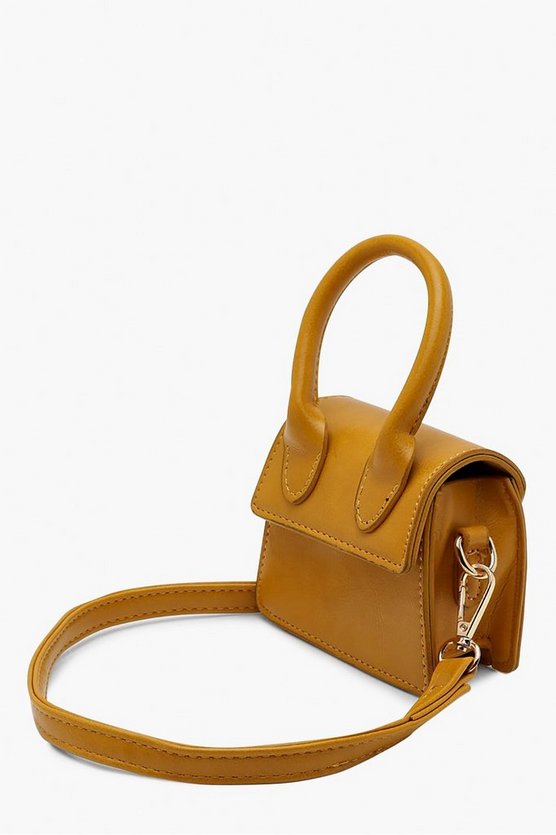 Micro Mini Structured Handle Cross Body Bag