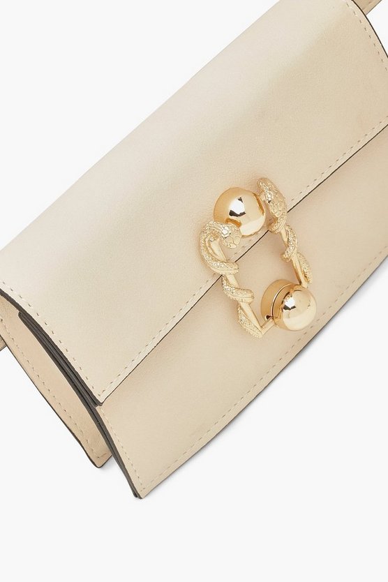 PU Buckle Clutch Belt Bag