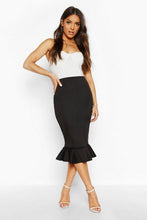 Load image into Gallery viewer, Peplum Hem Midi Skirt

