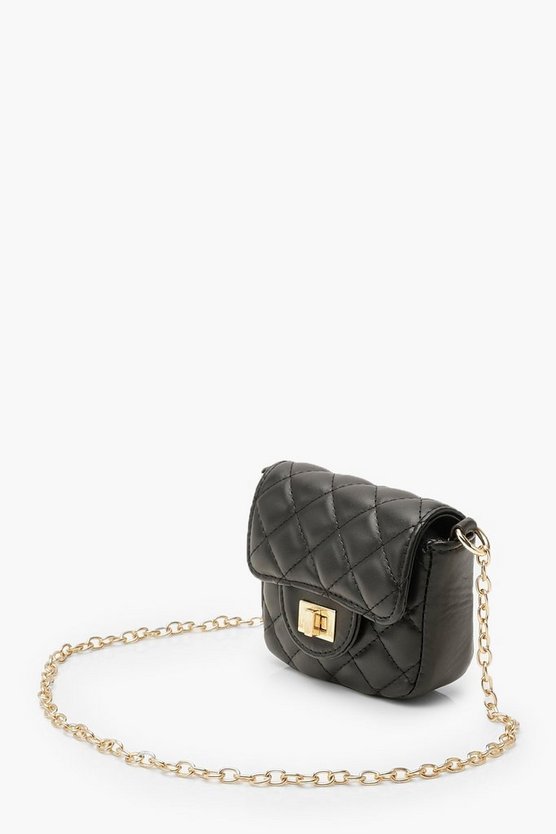 Quilted Micro Mini Chain Cross Body Bag