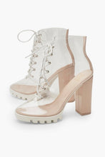 Load image into Gallery viewer, Clear Lace Up Block Heel Hiker Boots
