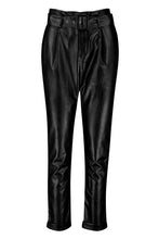 Load image into Gallery viewer, Leather Look Belted Tapered Trouser
