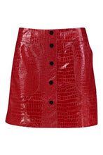 Load image into Gallery viewer, Mock Croc Pocket Detail Mini Skirt
