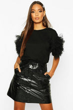 Load image into Gallery viewer, Mock Croc Pocket Detail Mini Skirt
