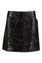 Load image into Gallery viewer, Mock Croc Pocket Detail Mini Skirt
