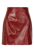 Load image into Gallery viewer, Mock Croc Vinyl Mini Skirt
