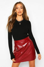 Load image into Gallery viewer, Mock Croc Vinyl Mini Skirt
