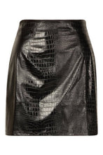 Load image into Gallery viewer, Mock Croc Vinyl Mini Skirt
