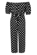 Load image into Gallery viewer, Off Shoulder Polka Dot Wide Leg Jumpsuit
