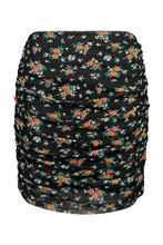 Load image into Gallery viewer, Ditsy Floral Rouched Side Mesh Mini Skirt
