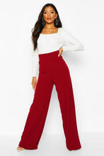 Load image into Gallery viewer, Deep Contour Waistband Wide Leg Trousers
