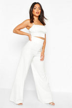 Load image into Gallery viewer, Deep Contour Waistband Wide Leg Trousers
