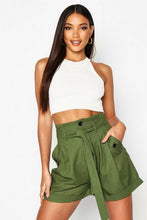 Load image into Gallery viewer, Belted Twill Cargo Shorts

