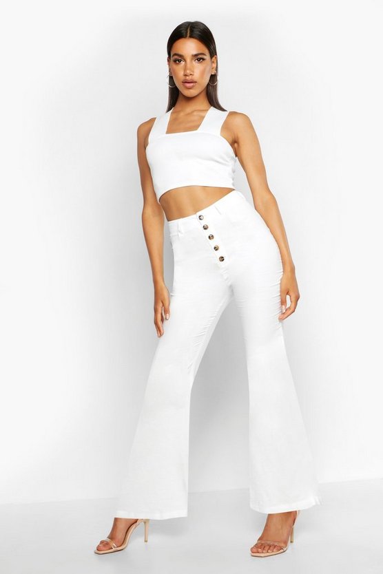 Button Front Cord Flares